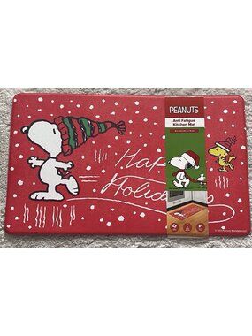 Peanuts Snoopy Woodstock Anti Fatigue Mat 18X30” Christmas Happy Holidays NEW